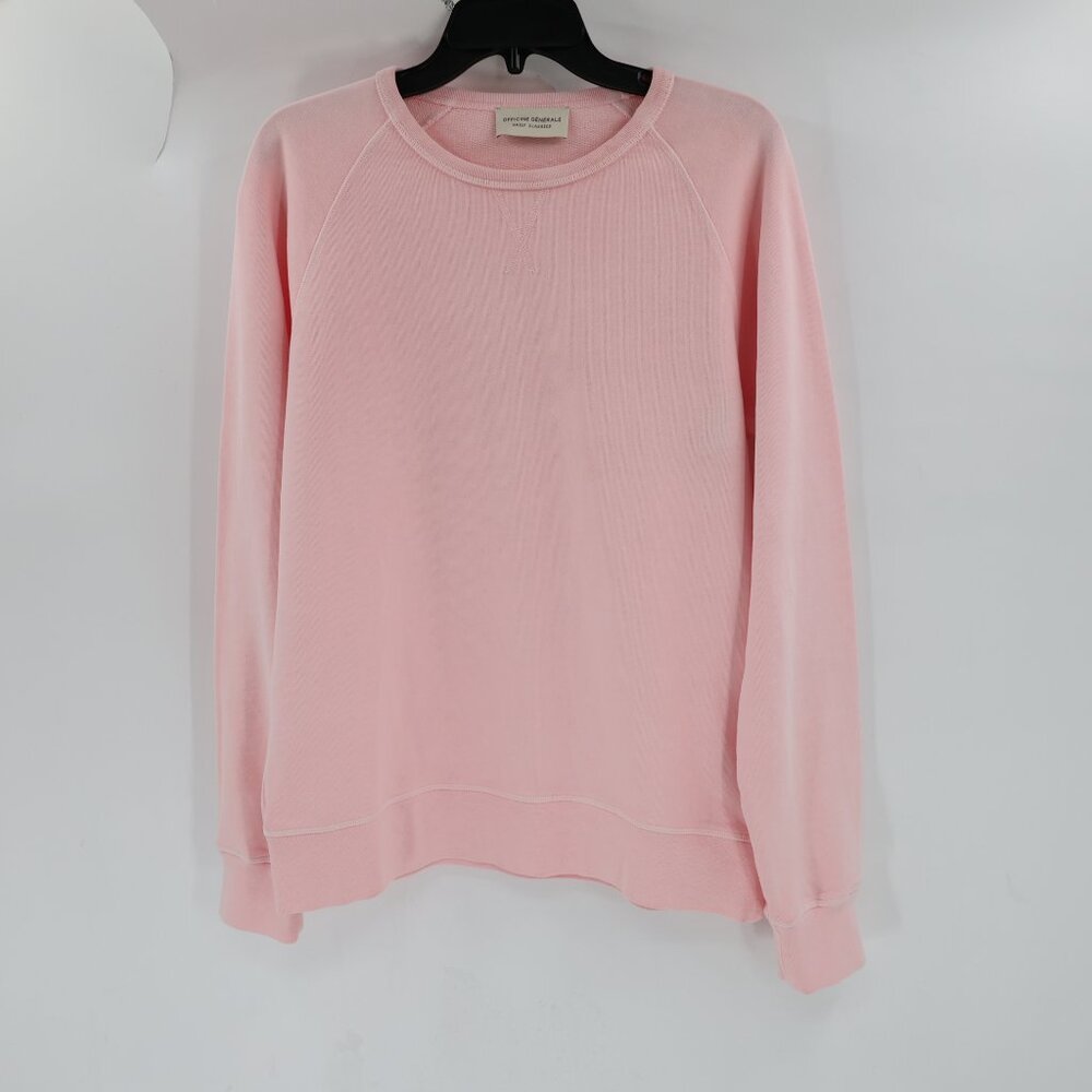 Officine Generale Daily Classics Pullover mens small cotton Sweatshirt pink